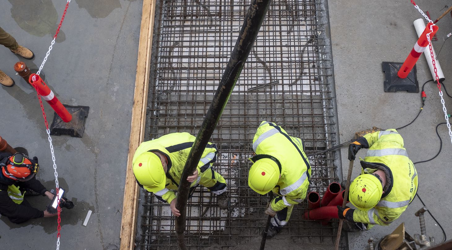 Billedet viser en betonstøbning med FUTURECEM cementen.